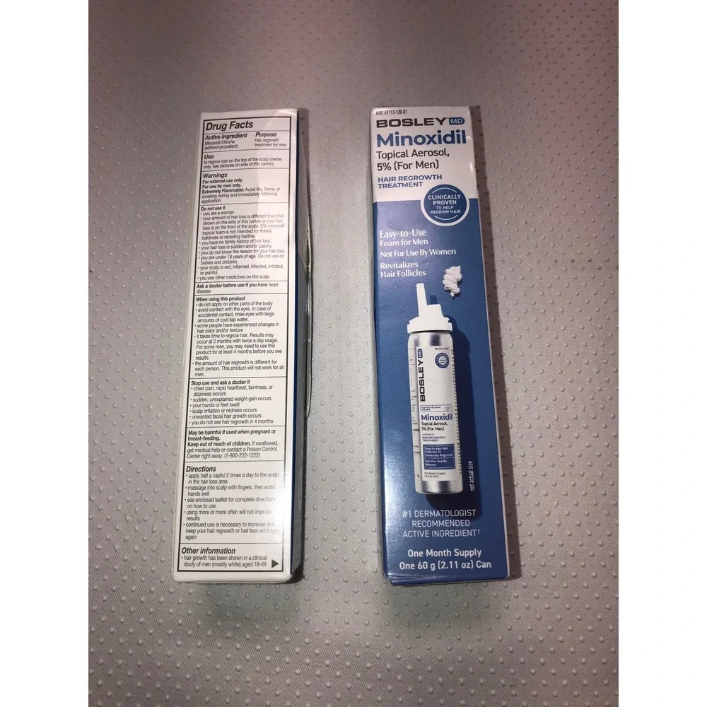 Bosley MD Minoxidil Topical Aerosol 5%‎ Hair Regrowth Treatment One Month